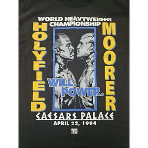 Vtg 90s Evander Holyfield Vs Michael Moorer Promo T-Shirt 1994 Boxing Mens‎ L